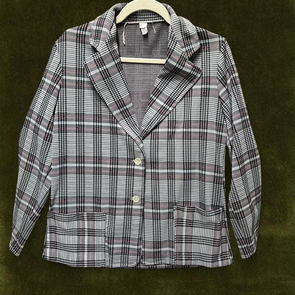 1970s True Vintage Plaid Knit Blazer | Modern Small/Medium